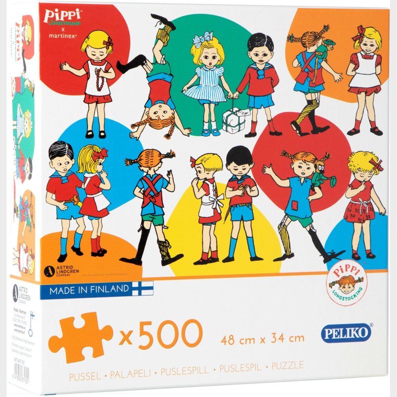 Peliko Pippi Langstrmpe Puslespil, 500 brikker