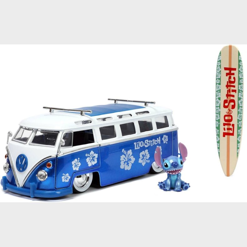 Jada Toys  Disney Lilo &  Stitch Folkevognsbus med Stitch-figur 1:24