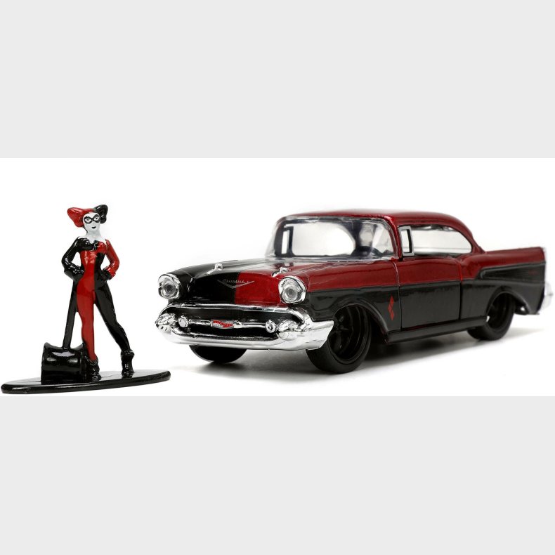 Jada Toys DC Comics Bil med Figur Harley Quinn &  1957 Chevy Bel Air 1:32
