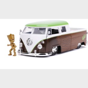 Jada Toys Marvel Bil med Figur Groot &  Volkswagen Kombi Pickup 1:24