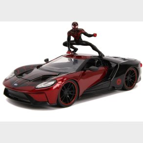 Jada Toys Spider-Man Bil med Figur Miles Morales 2017 Ford GT 1:2