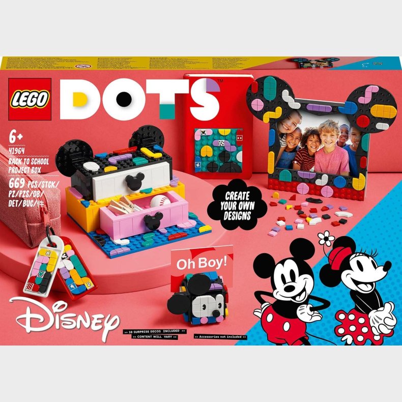 LEGO DOTS 41964 Mickey Mouse og Minnie Mouse skolestart-projektske