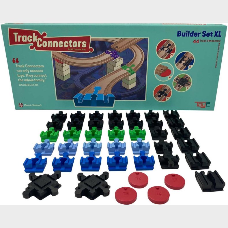 TOY2 Track Connector Builder Set XL Koblinger, Multifarvet