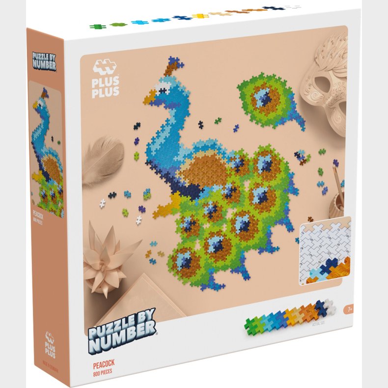 Plus-Plus Puzzle By Number Byggest Peacock 800 Dele