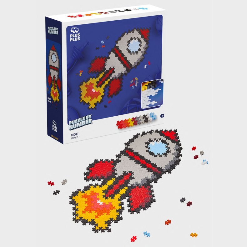 PlusPlus Nummer Raket Puslespil 500 Dele