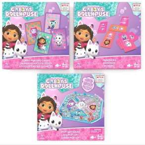 Gabby's Dollhouse Spil med Spillekort Domino &  Ludo