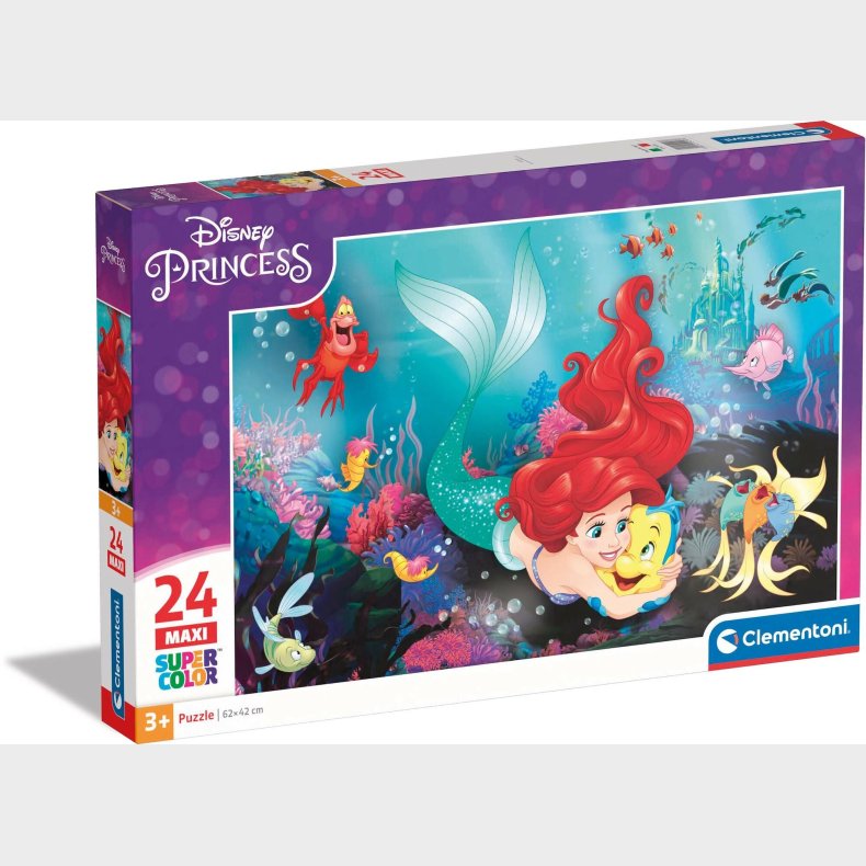 Clementoni Maxi Disney Princess Little Mermaid Puslespil 24 Brikker