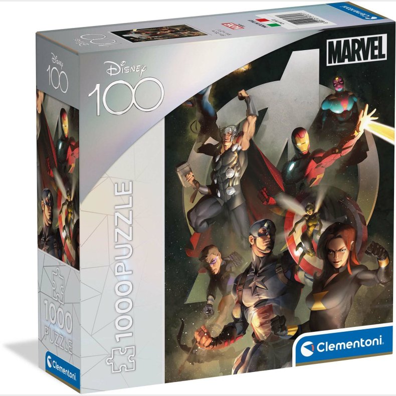 Clementoni Disney 100 Marvel Avengers Puslespil 1000 Brikker