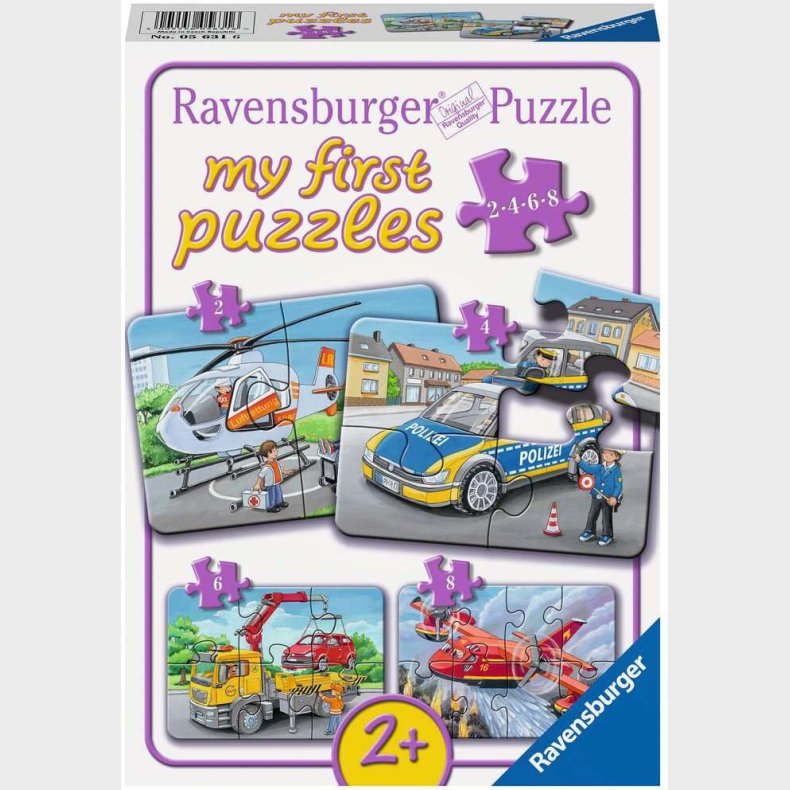 Ravensburger Puslespil My Emergency Vehicles 2/4/6/8 Brikker
