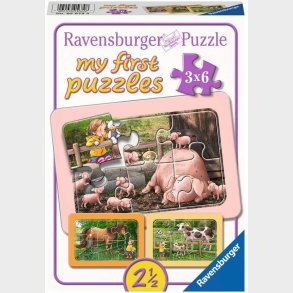 Ravensburger Puslespil Exploring The Farm 3x6 Brikker