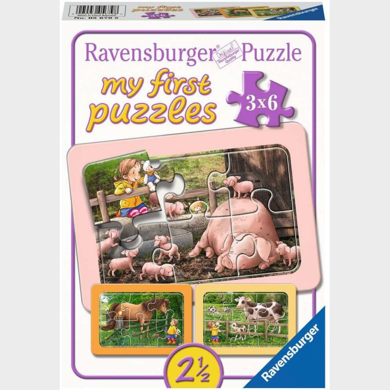Ravensburger Puslespil Exploring The Farm 3x6 Brikker