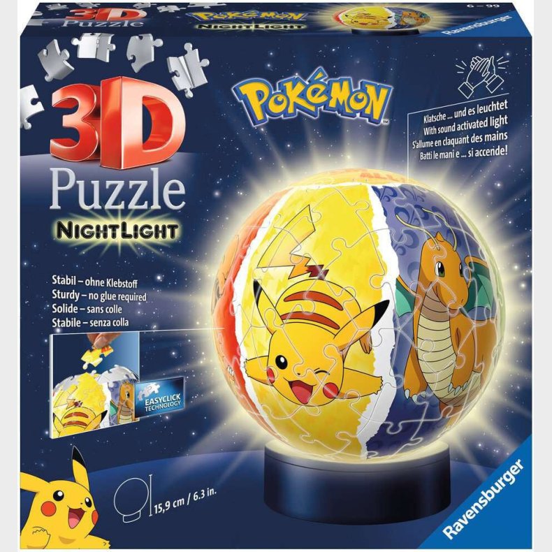 Ravensburger 3D-puslespil Pok&eacute;mon Natlampe 72 Brikker, Brnelampe