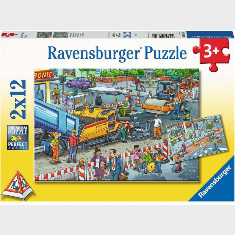 Ravensburger Puslespil Road Construction Site 2x12 Brikker