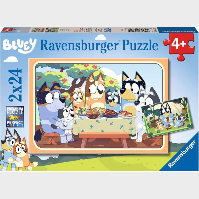 Ravensburger Puslespil Bluey 2x24 Brikker