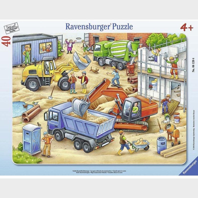 Ravensburger Puslespil Big Construction Vehicles 40 Brikker