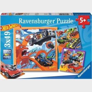 Ravensburger Puslespil Hot Wheels 3x49 Brikker