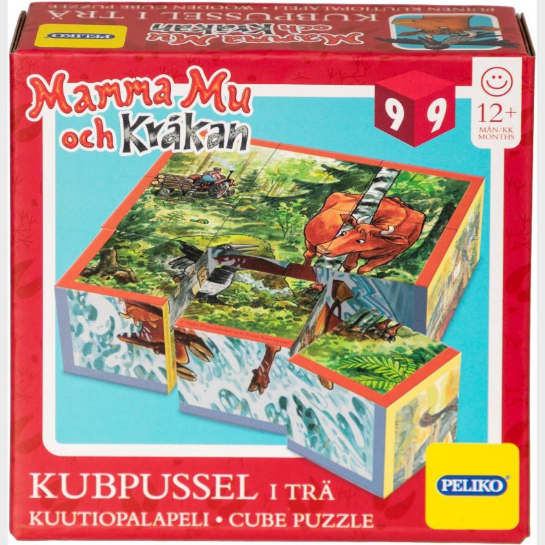 Peliko Mor Muh Og Krage Kubepuslespil 9 Brikker