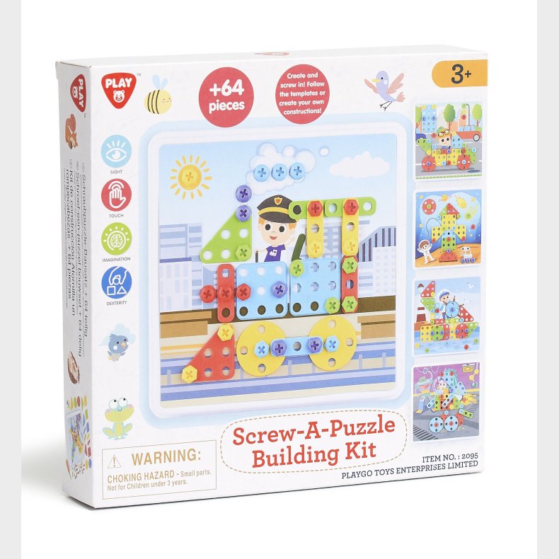 Fippla Screw A Puzzle Building Kit Brnepuslespil 64 Dele