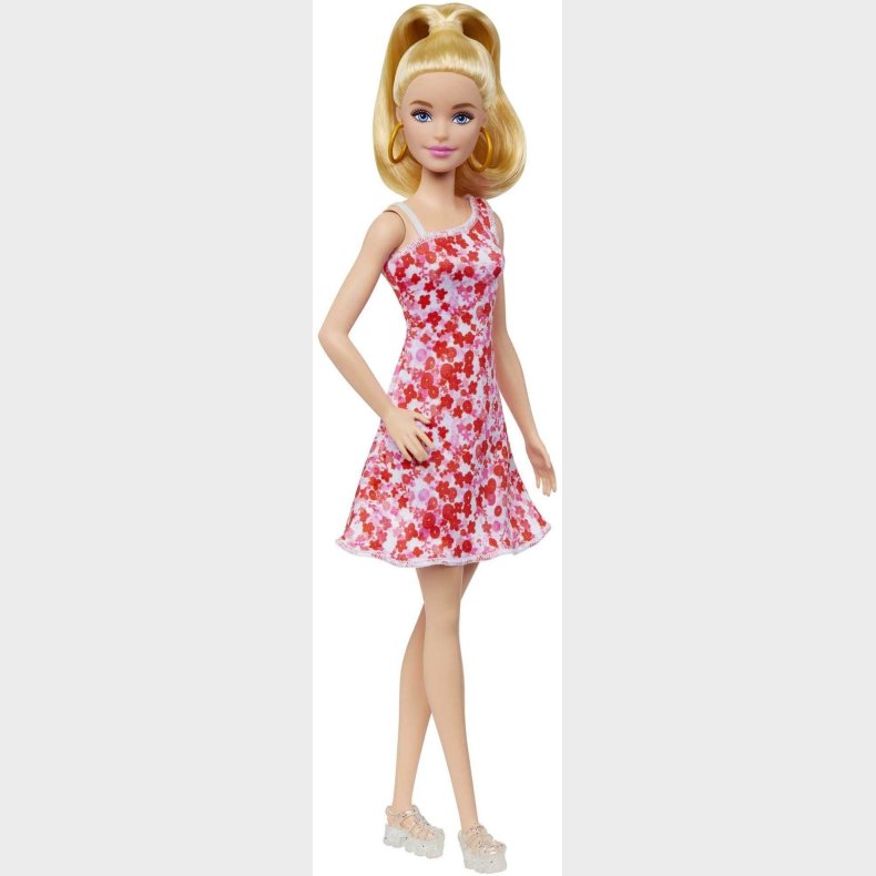 Barbie Fashionistas Dukke med Blond Hestehale &amp;  Blomstret Kjole