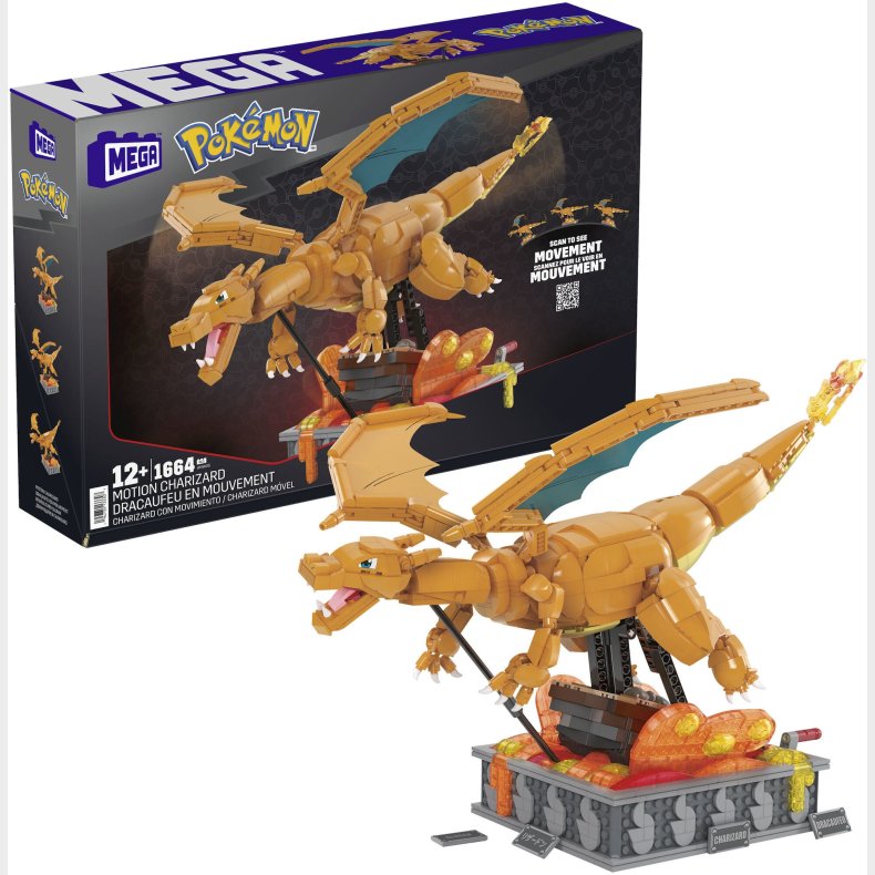 Mega Pokmon Byggest Motion Charizard, 1664 dele