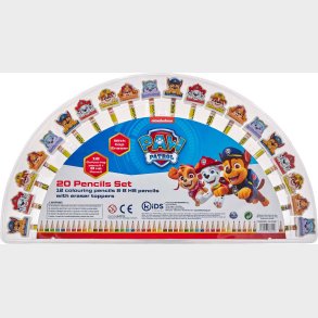 Paw Patrol Blyanter med Viskeldere 20-Pak