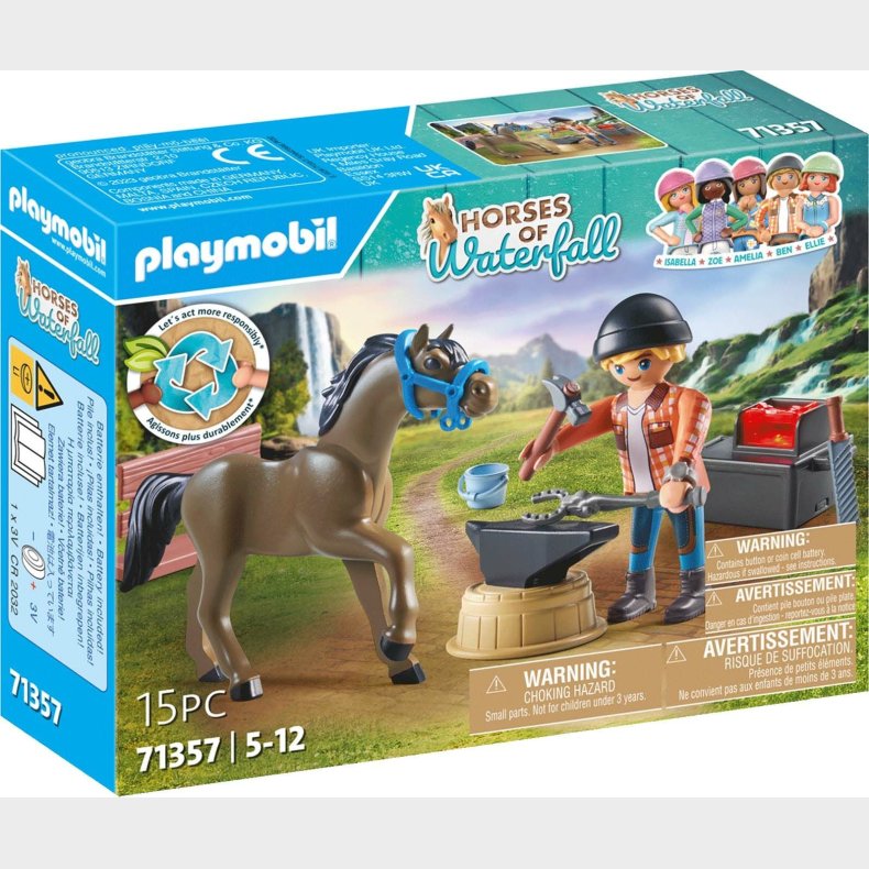 Playmobil 71357 Horses of Waterfall Legost - Farrier Ben and Achilles