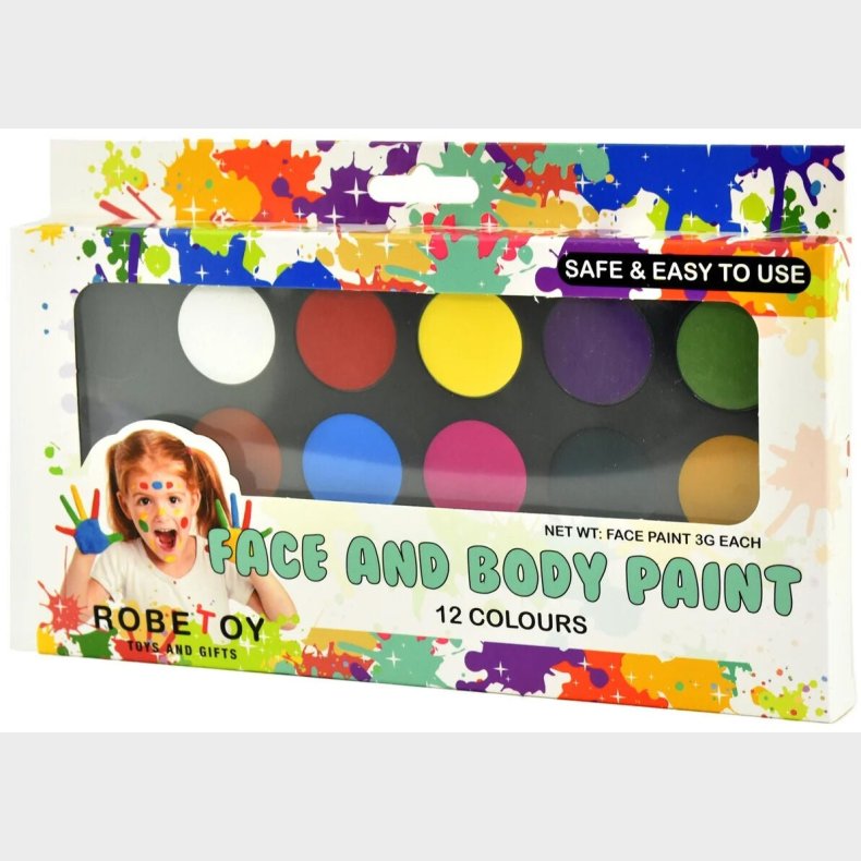 Robetoy Ansigts- og Kropsmaling 12 Farver