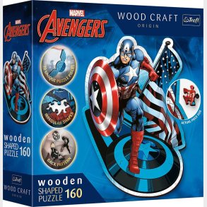 Trefl Wood Craft Origin Marvel Avengers Puslespil Fearless Captain America 160 Brikker