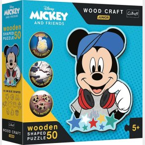 Trefl Wood Craft Junior Disney Mickey &  Venner Puslespil 50 Brikker