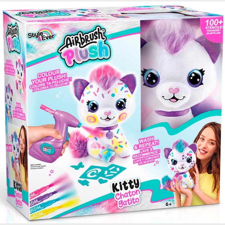 Style 4 Ever Airbrush Plush Bamse Kattekilling
