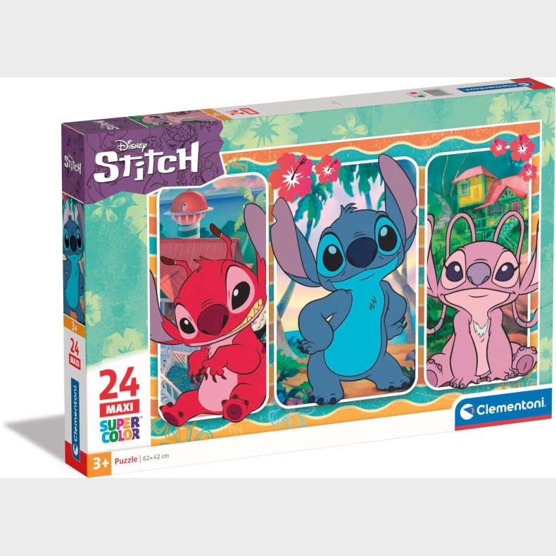 Clementoni Disney Stitch Maxi Puslespil 24 Brikker