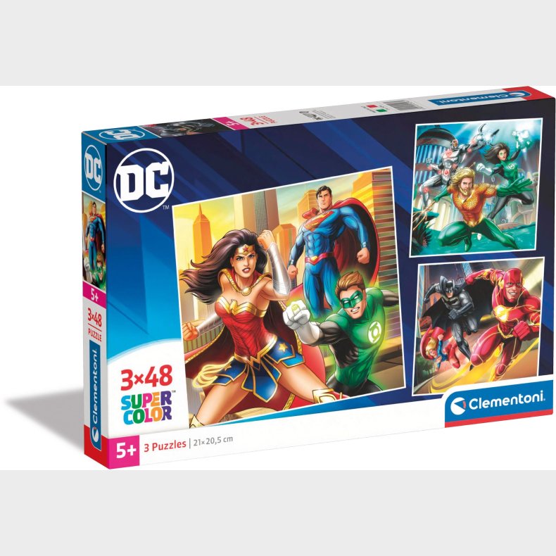 Clementoni DC Comics Justice League Puslespil 3x48 Brikker