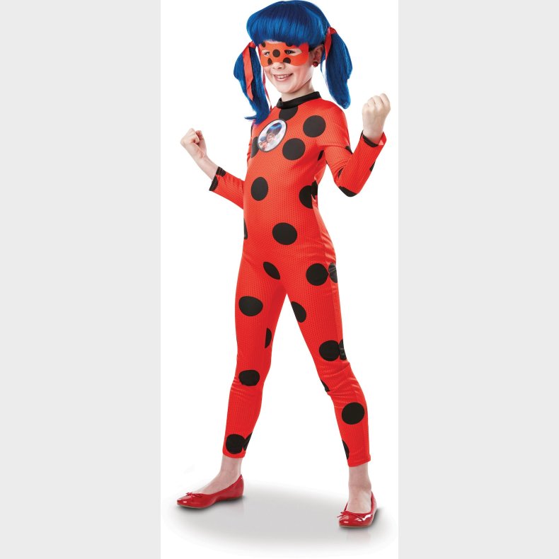 Miraculous Ladybug Tikki Kostume med Maske, 7-8 r