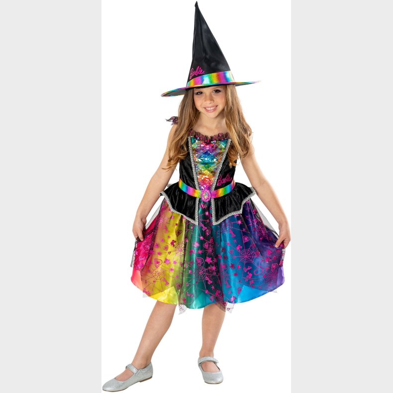 Barbie Pretty Witch Kostume med Hat, 3-4 r