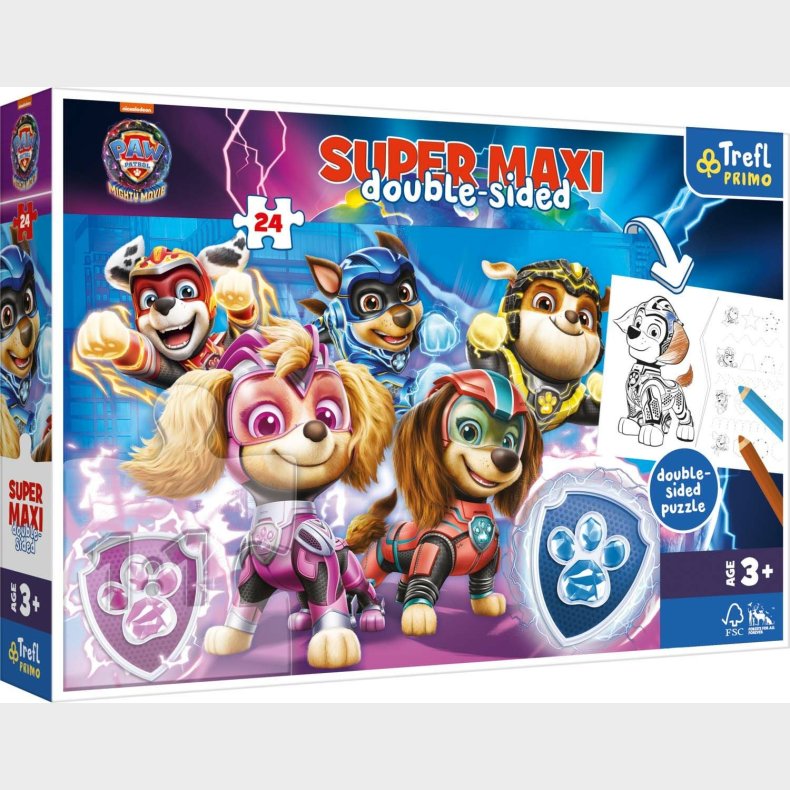 Trefl Primo Paw Patrol The Mighty Movie Super Maxi Puslespil 24 Brikker