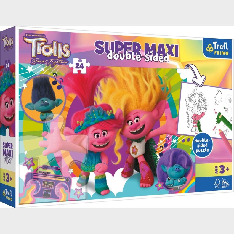 Trefl Primo Trolls 3 Super Maxi Puslespil 24 Brikker