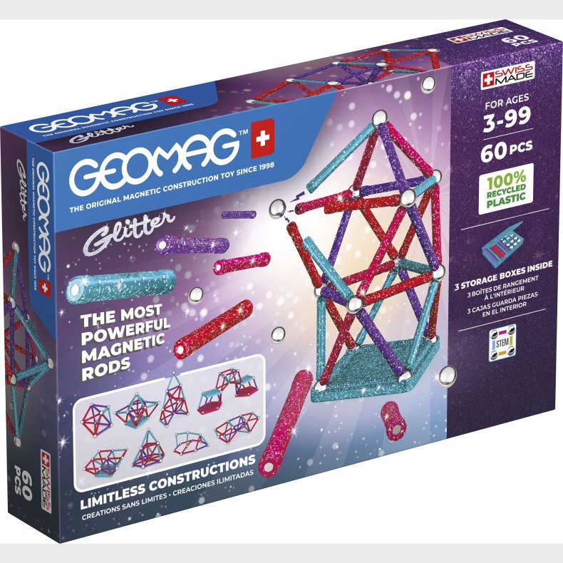 Geomag Byggest 60 Dele, Glitter