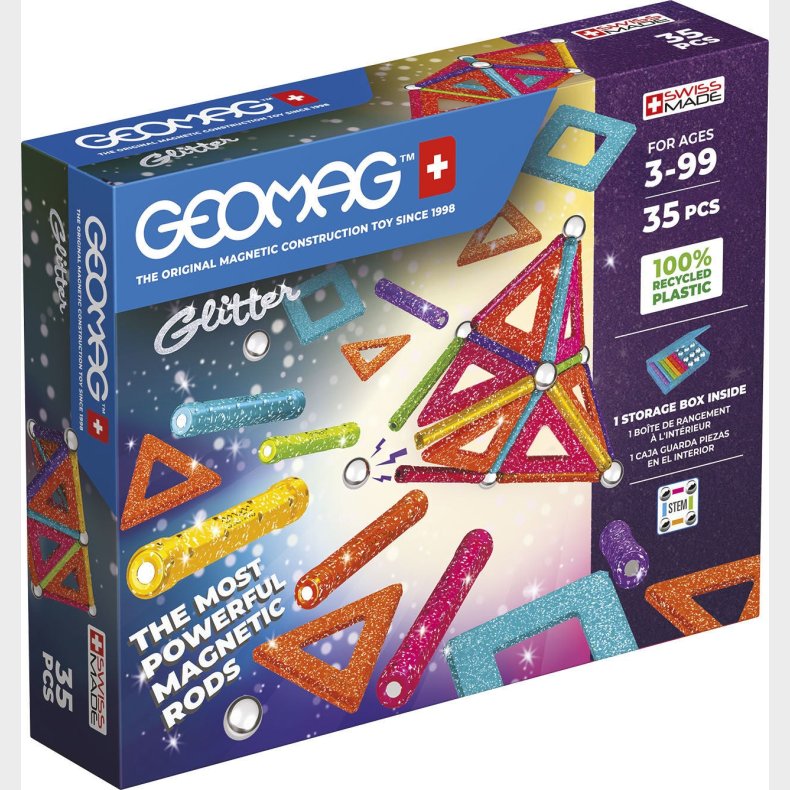 Geomag Byggest 35 Dele, Glitter Panels