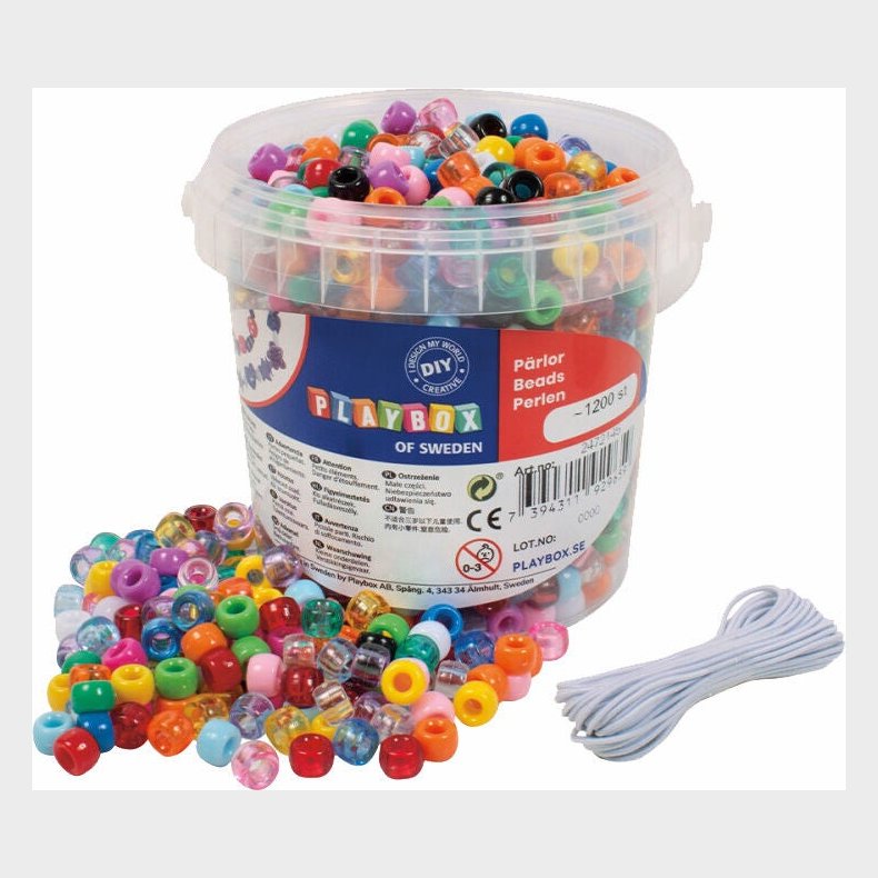 Playbox Kongoperler i Spand 1200 Stk.