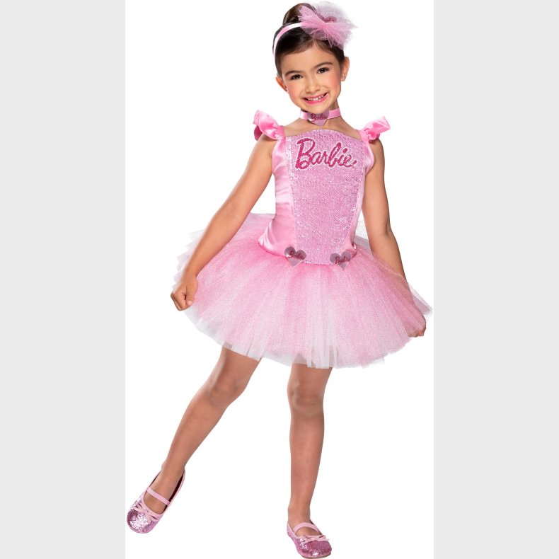 Barbie Ballerina Kostume med Hrbnd, 3-4 r