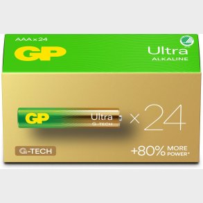 GP Ultra Alkaline G-TECH AAA/LR03 Batterier Svanemrket 24-Pak