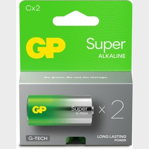 GP Super Alkaline G-TECH C/LR14 Batterier 2-Pak