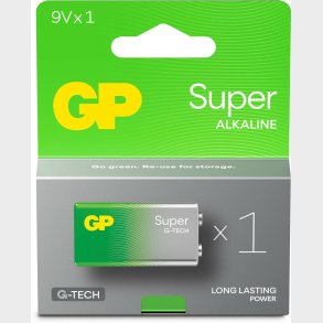 GP Super Alkaline G-TECH 9V Batteri 1-Pak