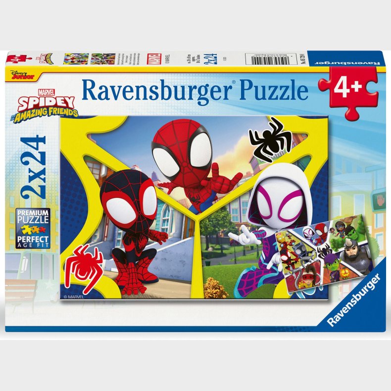 Ravensburger Spidey and His Amazing Friends Puslespil 2x24 Brikker