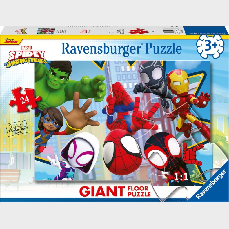 Ravensburger Spidey and His Amazing Friends Mega Gulvpuslespil 24 Brikker