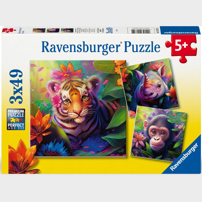Ravensburger Jungle Babies Puslespil 3x49 Brikker
