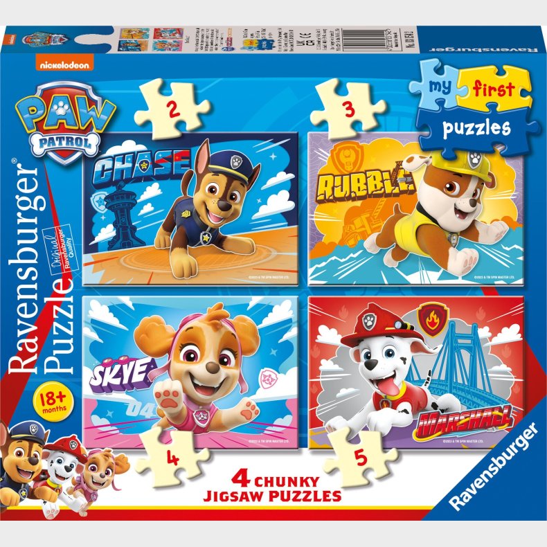 Ravensburger My First Puzzles Paw Patrol Puslespil 4-i-1