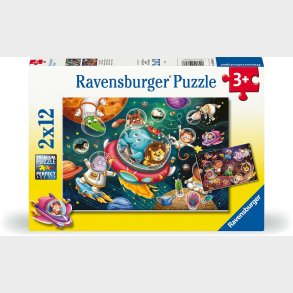 Ravensburger Dyr Fra Verdensrummet Puslespil 2x12 Brikker