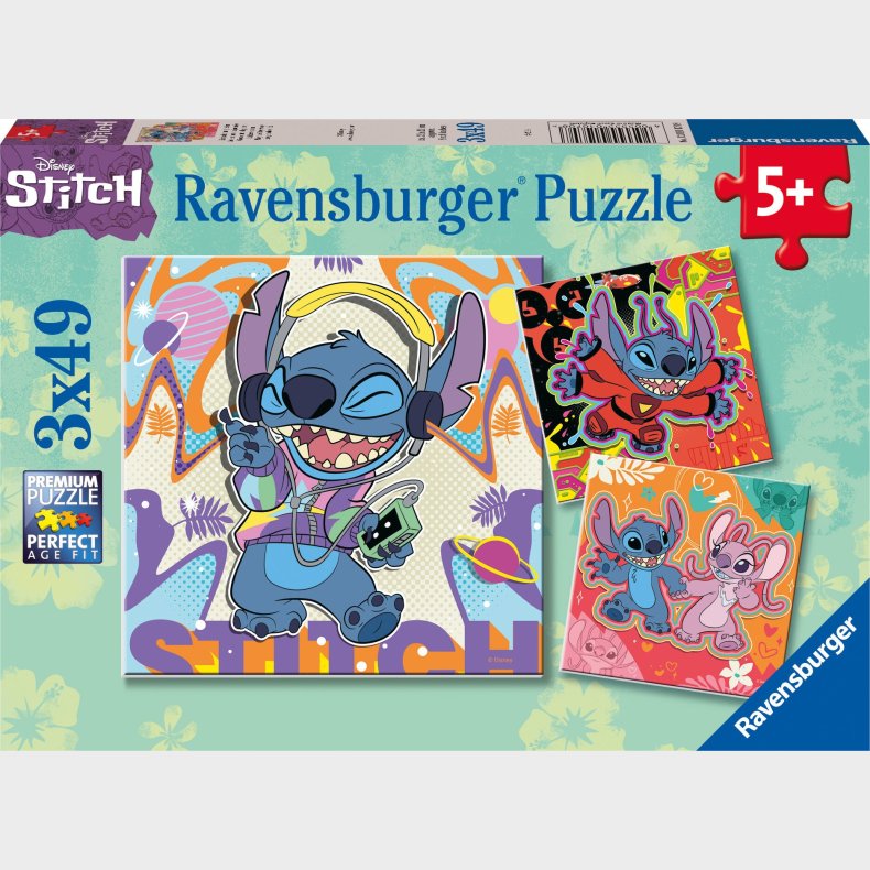 Ravensburger Disney Stitch Puslespil 3x49 Brikker