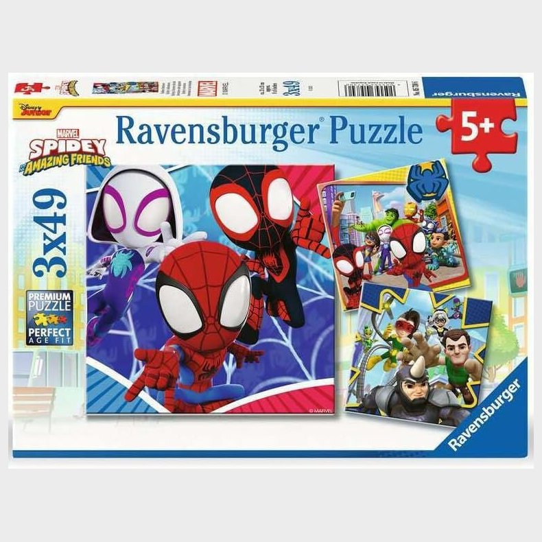 Ravensburger Marvel Spidey and His Amazing Friends Puslespil 3x49 Brikker